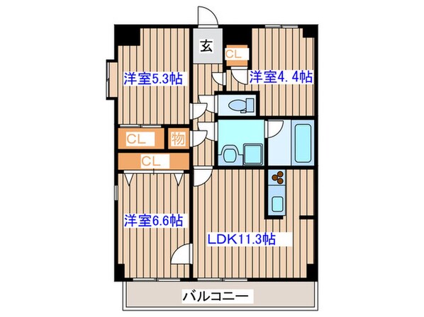 カルトセゾン鶴ヶ谷東の物件間取画像